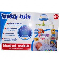 Карусель музыкальная с проектором Baby Mix PL-408930B, голубой